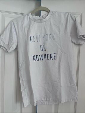 White 'New York or Nowhere' Short Sleeve Graphic Tee